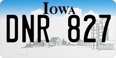 IA license plate DNR827