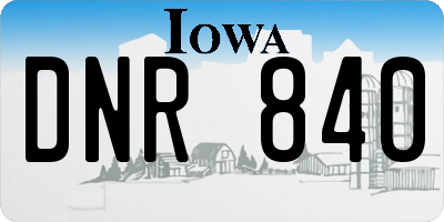 IA license plate DNR840