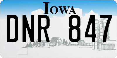 IA license plate DNR847