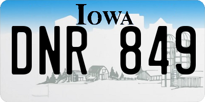 IA license plate DNR849