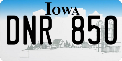 IA license plate DNR850