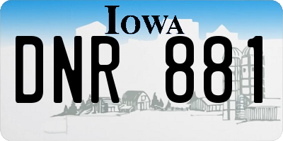IA license plate DNR881
