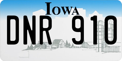 IA license plate DNR910
