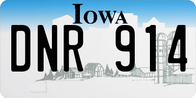 IA license plate DNR914