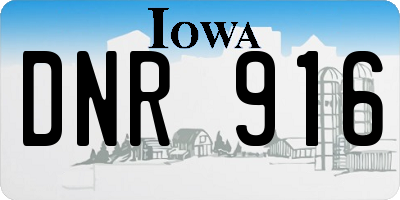 IA license plate DNR916