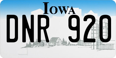 IA license plate DNR920