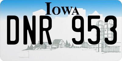 IA license plate DNR953