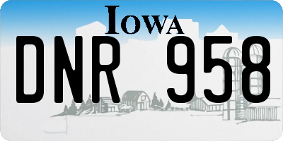 IA license plate DNR958