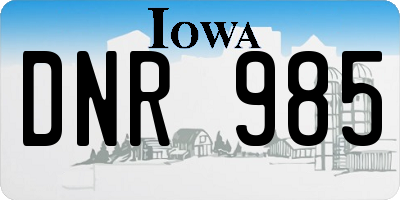 IA license plate DNR985