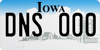 IA license plate DNS000