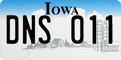 IA license plate DNS011