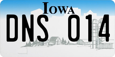 IA license plate DNS014