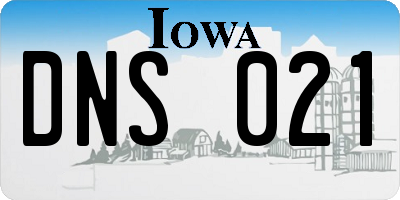 IA license plate DNS021