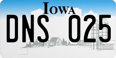 IA license plate DNS025
