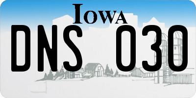 IA license plate DNS030
