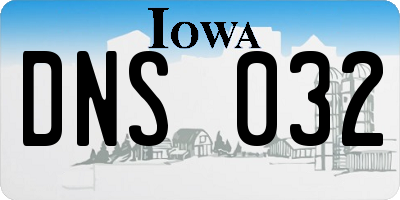 IA license plate DNS032