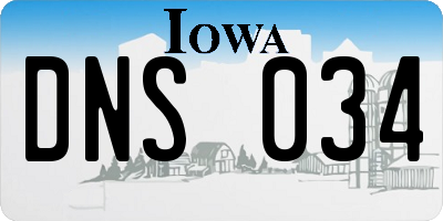 IA license plate DNS034