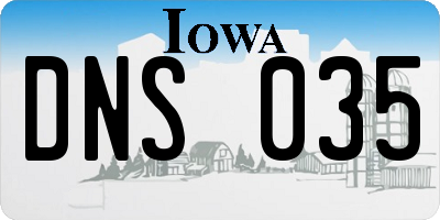 IA license plate DNS035