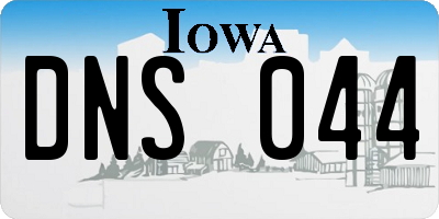 IA license plate DNS044