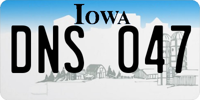 IA license plate DNS047