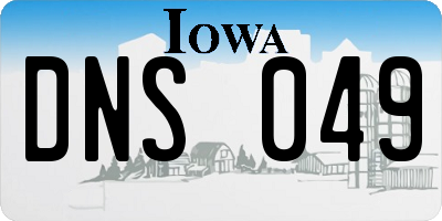 IA license plate DNS049
