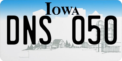 IA license plate DNS050