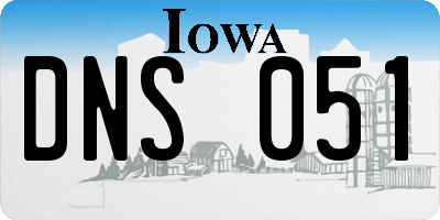 IA license plate DNS051