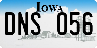 IA license plate DNS056