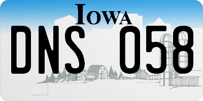 IA license plate DNS058