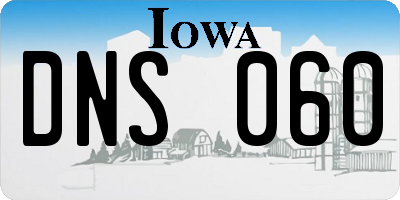 IA license plate DNS060