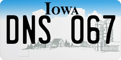 IA license plate DNS067