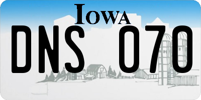 IA license plate DNS070