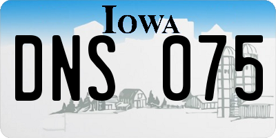 IA license plate DNS075