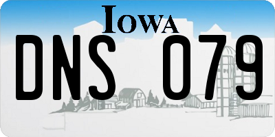 IA license plate DNS079