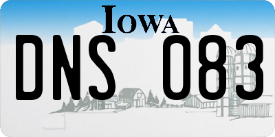 IA license plate DNS083