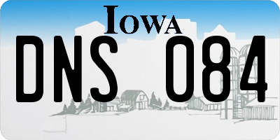 IA license plate DNS084