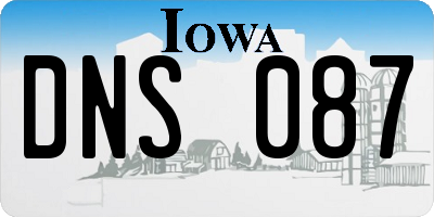 IA license plate DNS087