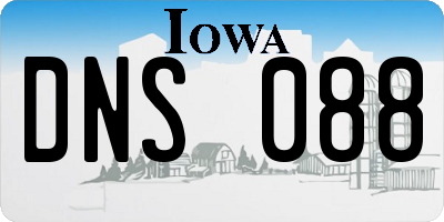 IA license plate DNS088