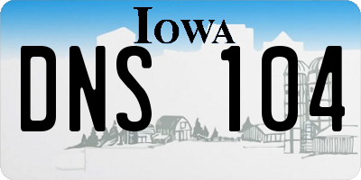 IA license plate DNS104