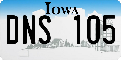 IA license plate DNS105