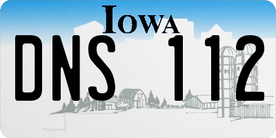 IA license plate DNS112