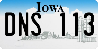 IA license plate DNS113