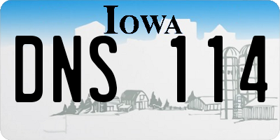 IA license plate DNS114