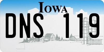 IA license plate DNS119