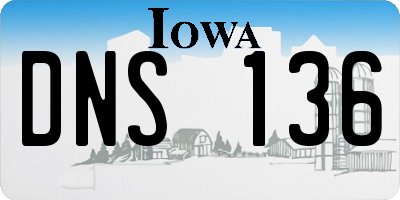 IA license plate DNS136