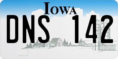 IA license plate DNS142