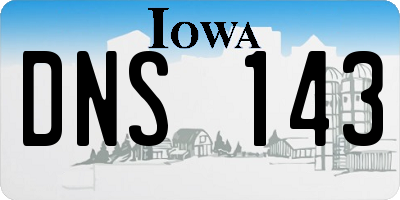 IA license plate DNS143