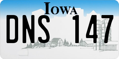 IA license plate DNS147
