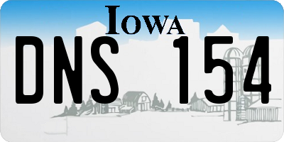 IA license plate DNS154