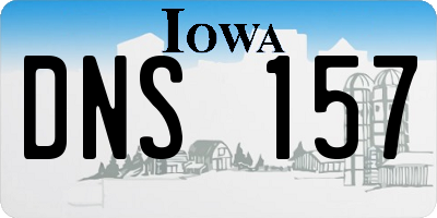 IA license plate DNS157